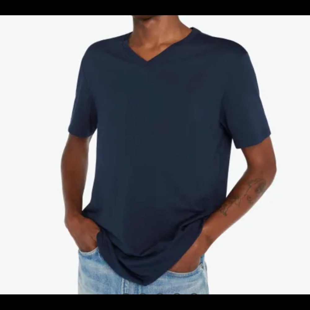Men's Bombas Pima Cotton V-Neck T-Shirt Navy